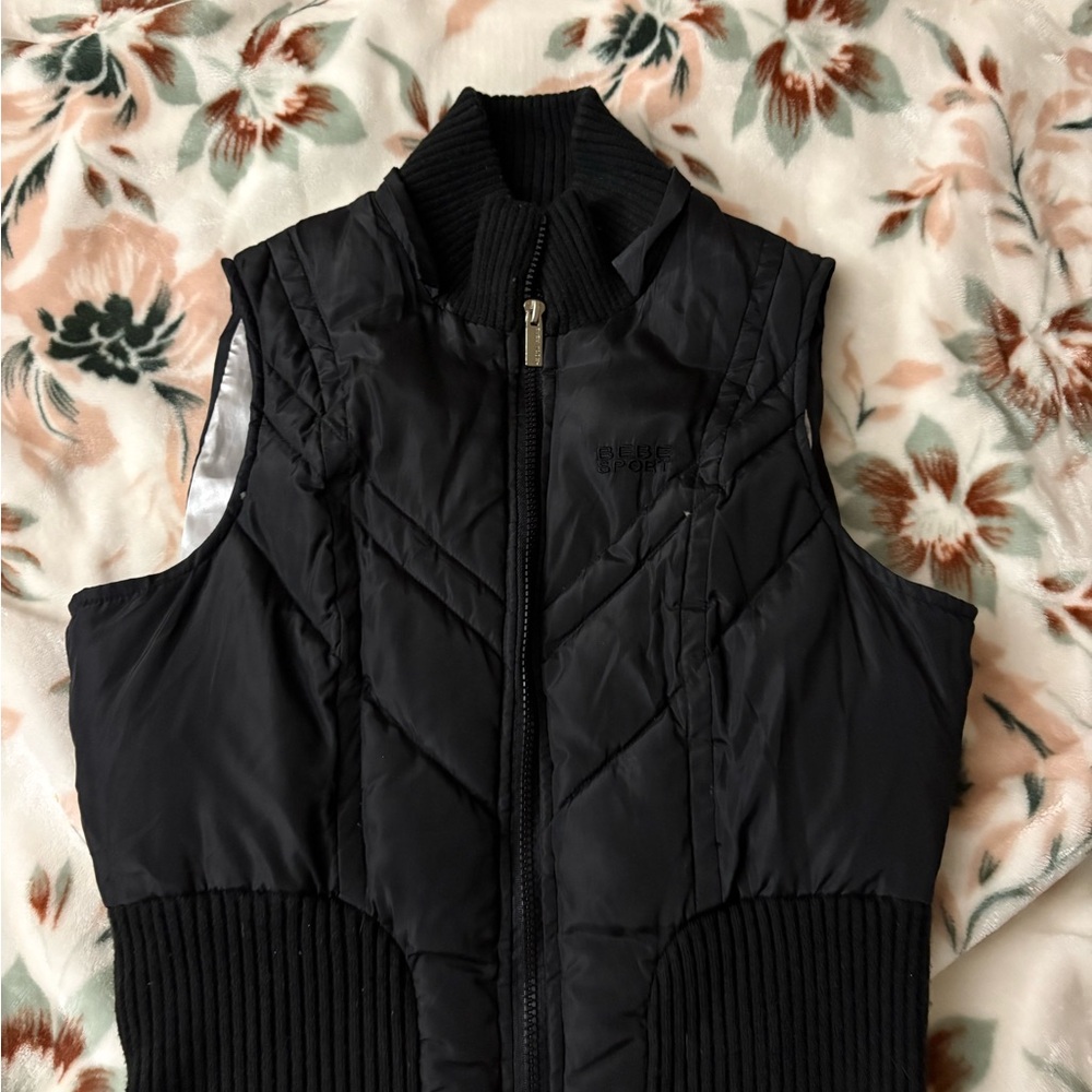 Bebe Black Women's Quilted Vest